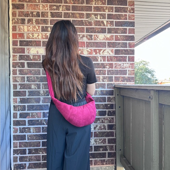 Handmade Vegan Suede Croissant/Crescent/Dumpling/Banana Bags Handbag Crossbody - Picture 12 of 15